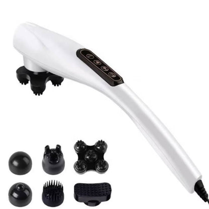 Handheld Corded Body Massager with 6 Attachments and Ergonomic Handle