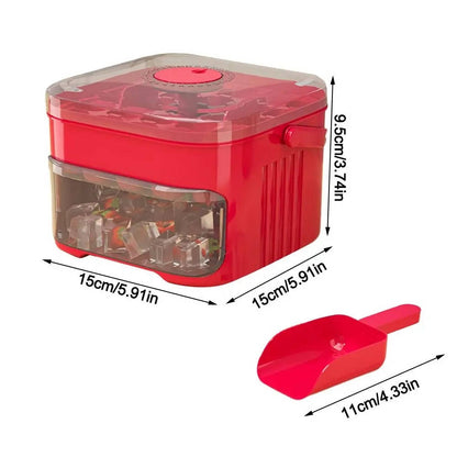 50 Cube Ice Maker Tray, Double Layer Ice Box with Easy Press Lid for Freezer Storage