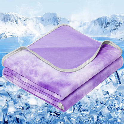 Breathable Summer Blanket with Nylon Cooling Side and Soft Back