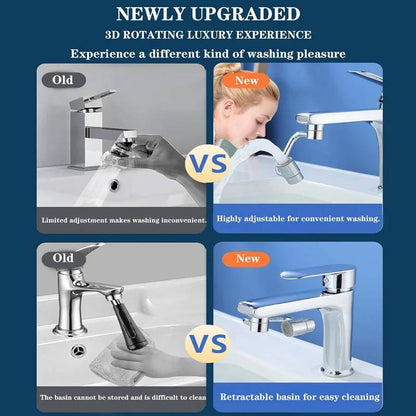 Rotating Faucet Aerator Extender with 2 Spray Modes for Sink
