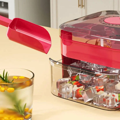 50 Cube Ice Maker Tray, Double Layer Ice Box with Easy Press Lid for Freezer Storage