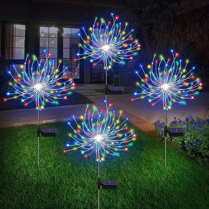 Solar Powered Starburst Garden Lights with Flexible Copper Wire Design