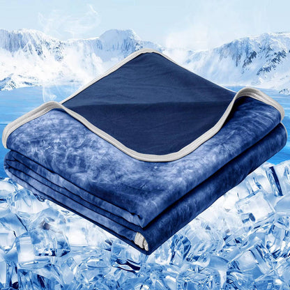 Breathable Summer Blanket with Nylon Cooling Side and Soft Back