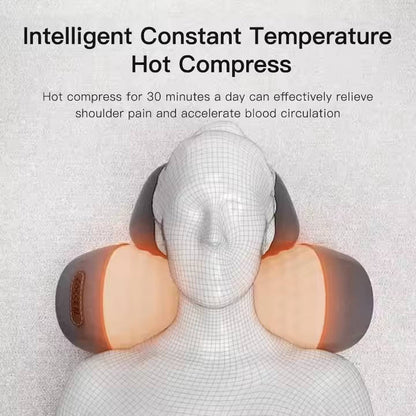 Heated Neck Massage Pillow with Adjustable Support and Vibration Modes