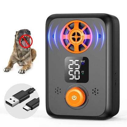 Ultrasonic Dog Bark Training Device with Rechargeable Battery and LED Screen