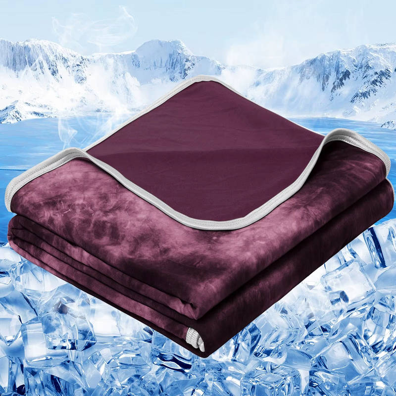 Breathable Summer Blanket with Nylon Cooling Side and Soft Back