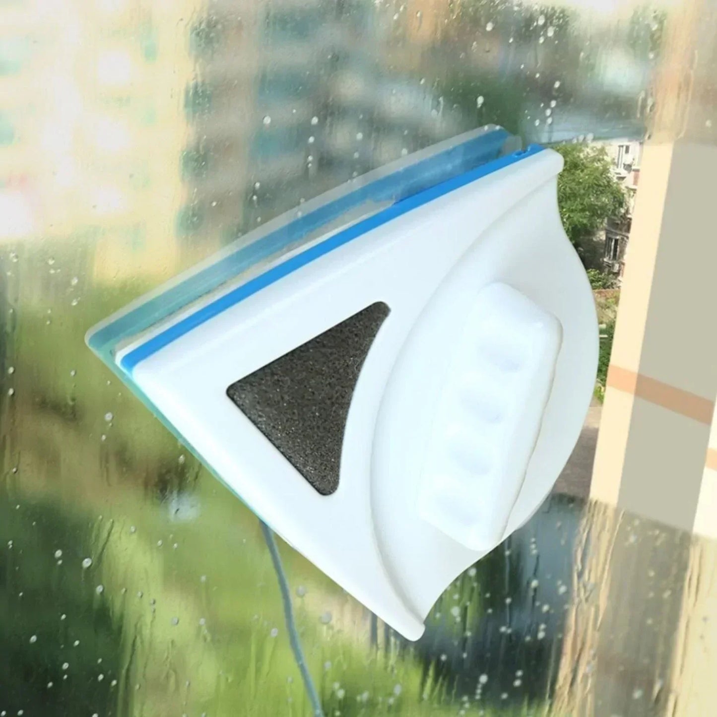 Dual-Sided Magnetic Window Cleaner with Magnetic Lock System
