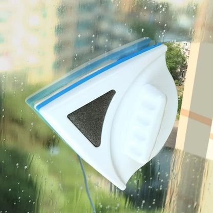 Dual-Sided Magnetic Window Cleaner with Magnetic Lock System