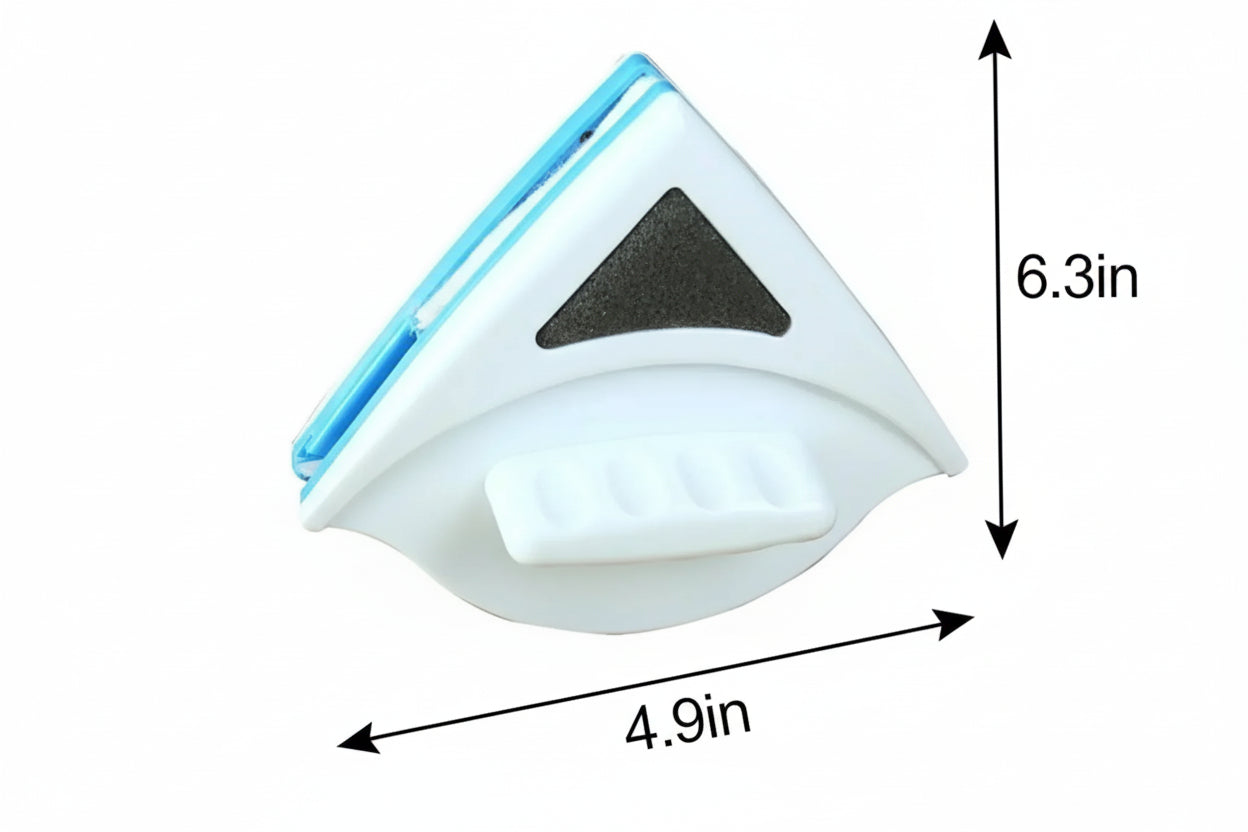 Dual-Sided Magnetic Window Cleaner with Magnetic Lock System