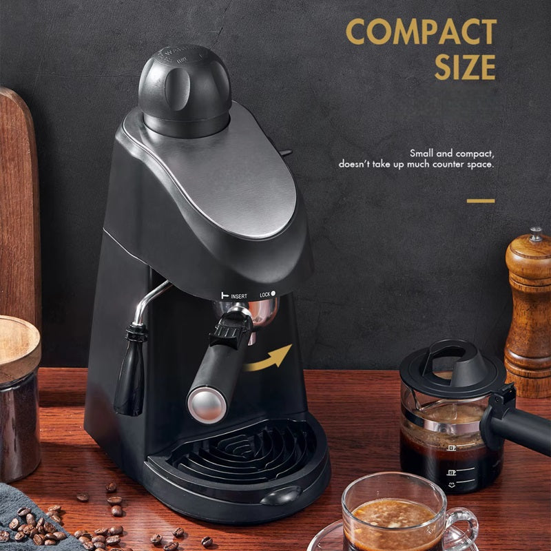 Countertop Steam Espresso Machine with Milk Frother Wand and 4 Cup Carafe for Home Brewing