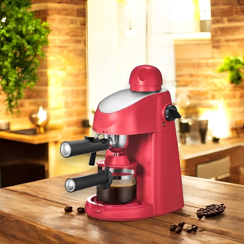 Countertop Steam Espresso Machine with Milk Frother Wand and 4 Cup Carafe for Home Brewing