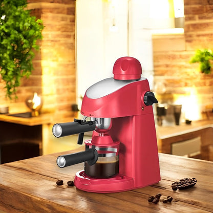 Countertop Steam Espresso Machine with Milk Frother Wand and 4 Cup Carafe for Home Brewing