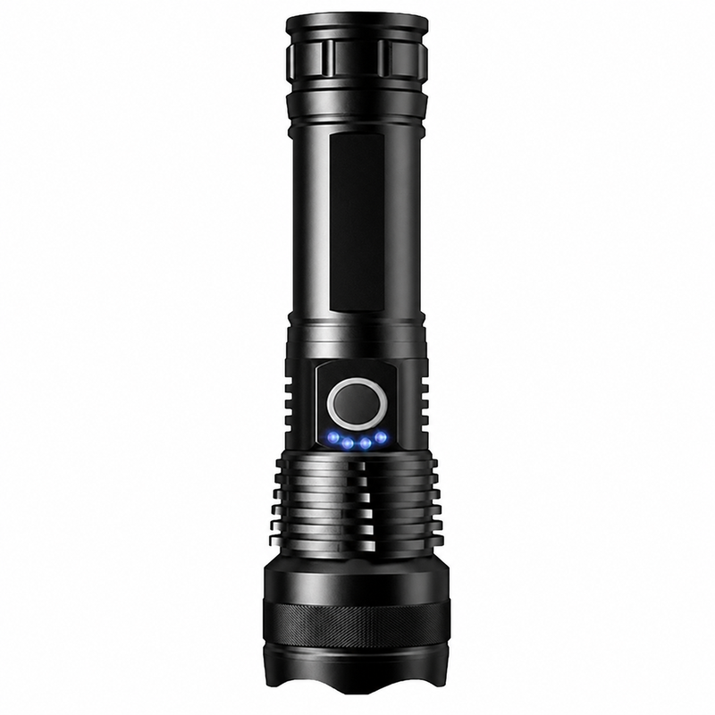 Rechargeable Flashlight with Adjustable Zoom and Five Lighting Modes