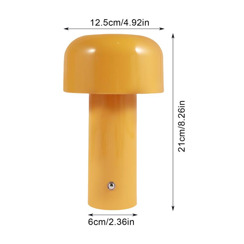 Rechargeable LED Mushroom Table Lamp, Wireless Ambient Light Design