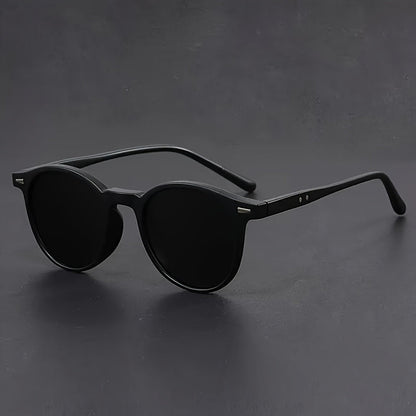 Round Tortoiseshell Sunglasses with Polycarbonate Frame and Decorative Lenses