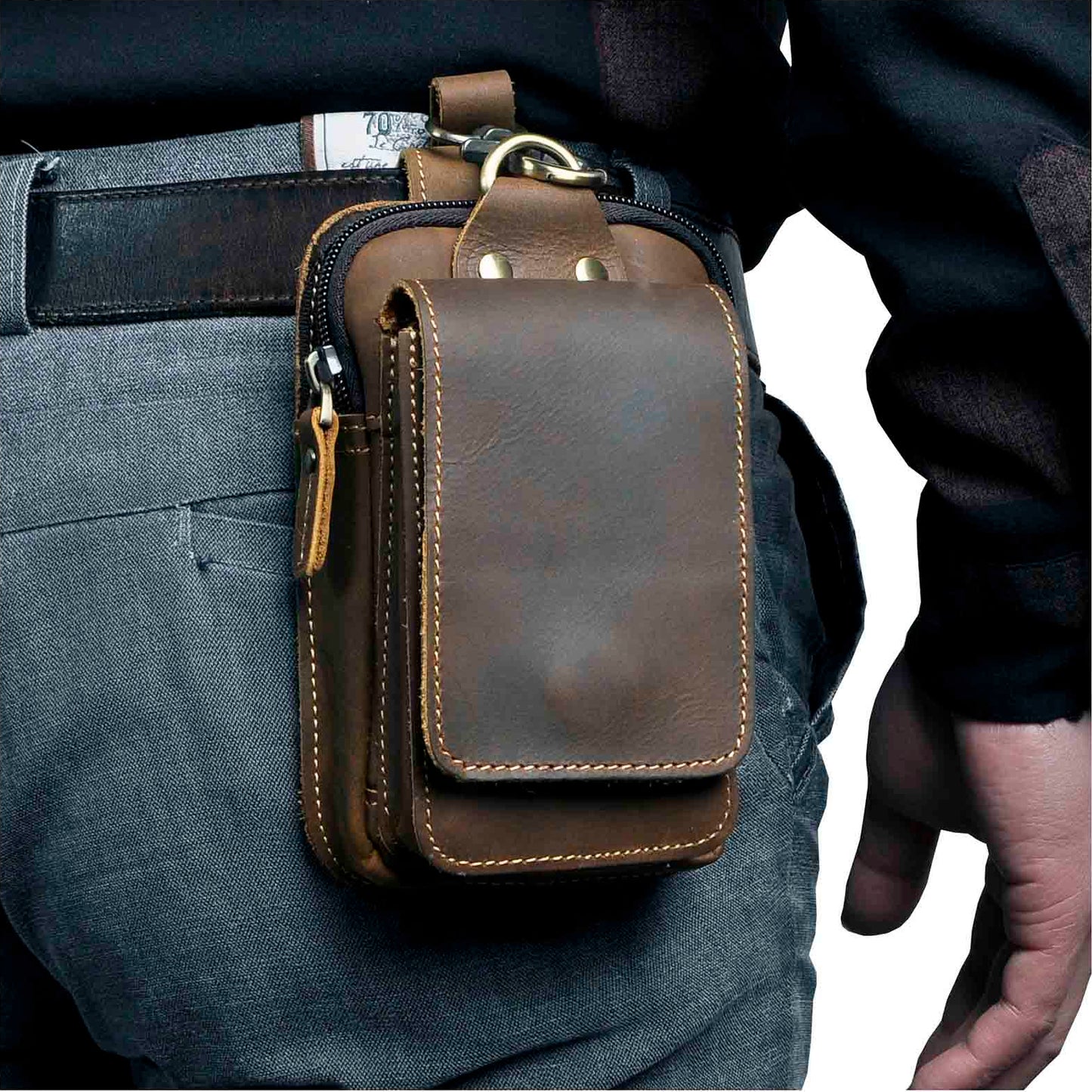 Genuine Leather Men's Waist Bag