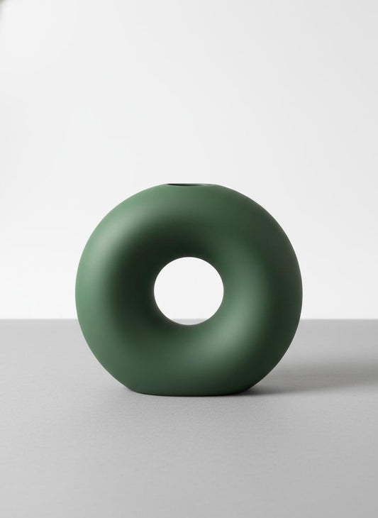 Green Abstract Doughnut Vase
