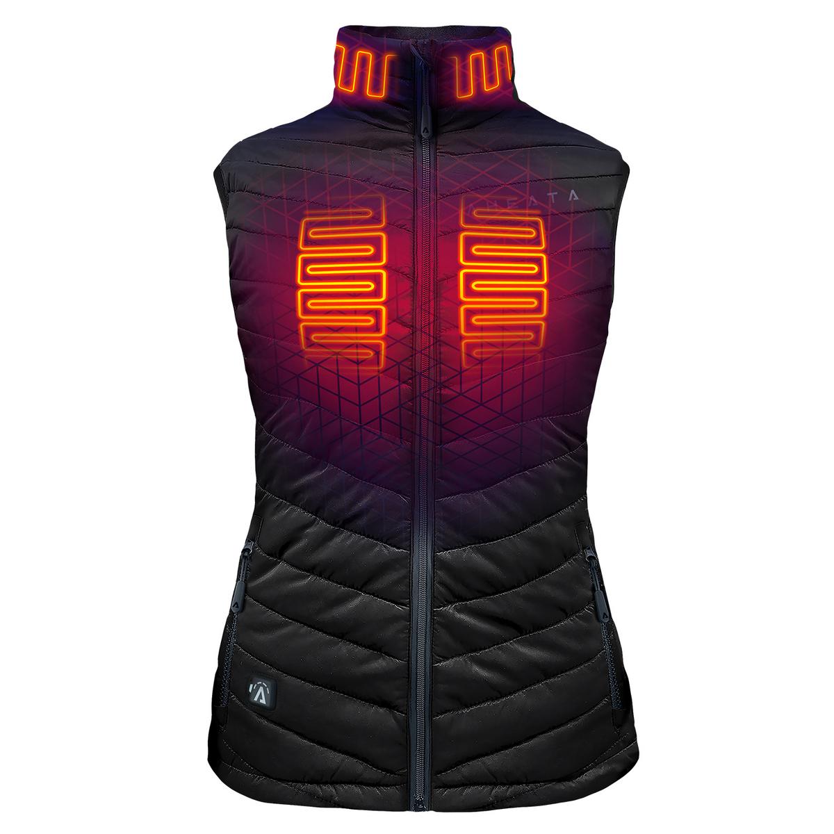 Womens heated puffer vest with battery pack