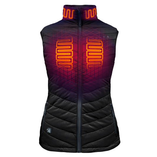 Womens heated puffer vest with battery pack