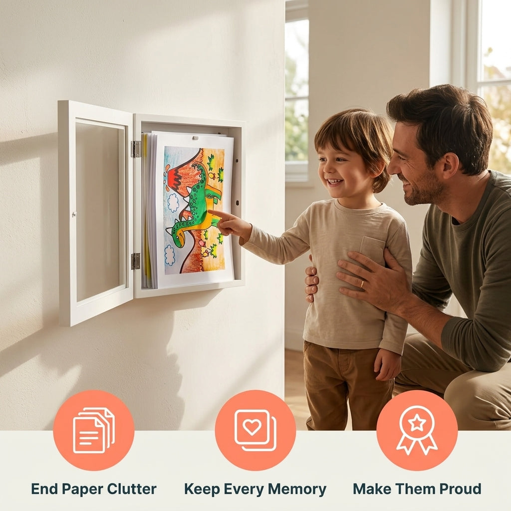 Artwork Storage Frame with Magnetic Front Panel and 150-Sheet Capacity