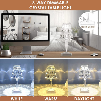 LED Crystal Table Lamp with Elegant Diamond Design