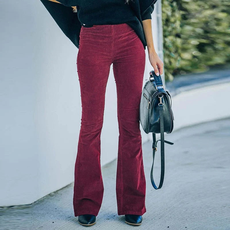 Stretch Corduroy Pants with Relaxed Fit for Cool Weather