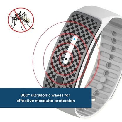 Ultrasonic Mosquito Repellent Bracelet with USB Rechargeable Battery and Adjustable Strap