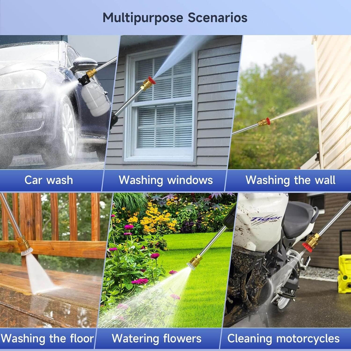 Cordless High Pressure Washer with 2 Rechargeable Batteries for Cars, Patios and Tools