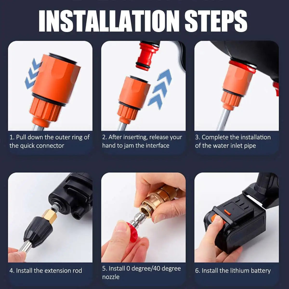 Cordless High Pressure Washer with 2 Rechargeable Batteries for Cars, Patios and Tools