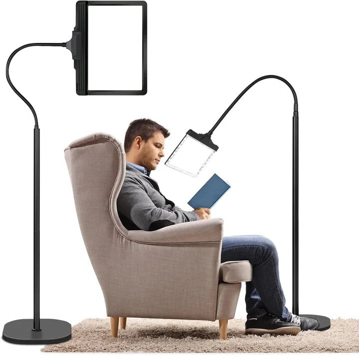 Hands Free Full Page Magnifying Glass with Built In LED Light and Adjustable Angle Stand