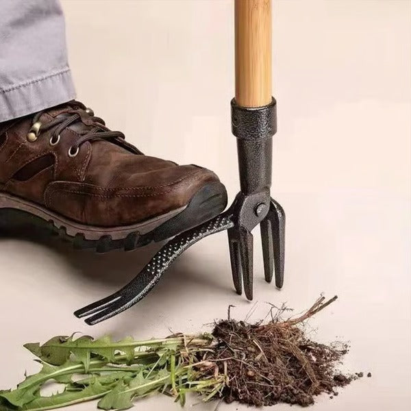 Stand Up Weed Puller with Four Claw Head and Foot Pedal