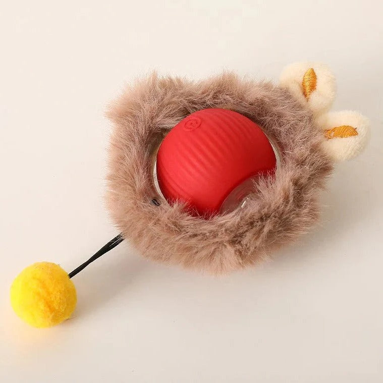 Battery Powered Rolling Ball Toy for Dogs with a Removable Tail in Six Colors for Indoor Play
