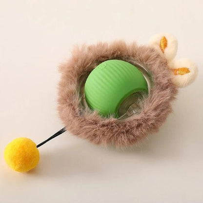 Battery Powered Rolling Ball Toy for Dogs with a Removable Tail in Six Colors for Indoor Play