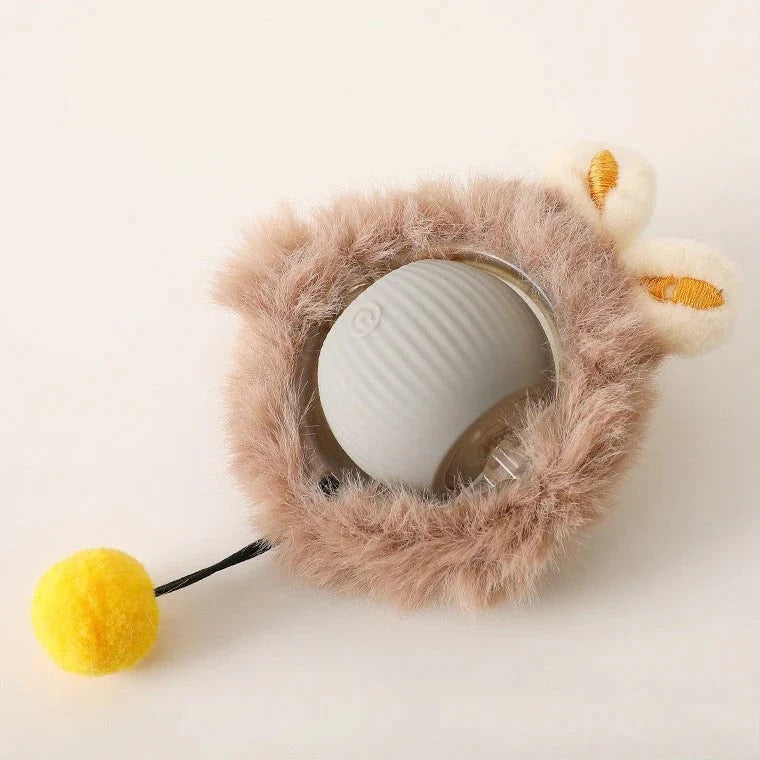 Battery Powered Rolling Ball Toy for Dogs with a Removable Tail in Six Colors for Indoor Play