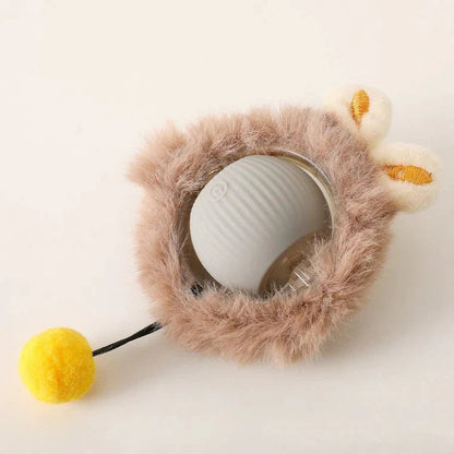 Battery Powered Rolling Ball Toy for Dogs with a Removable Tail in Six Colors for Indoor Play