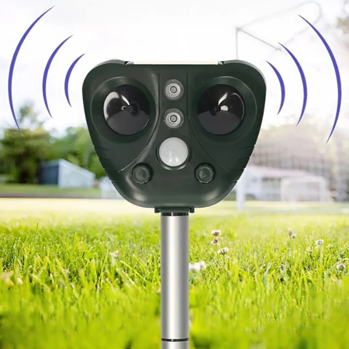 Solar Bird Repeller with Motion Sensor and LED Flash, 30ft Range