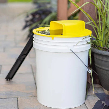 Bucket Lid Mouse and Rat Trap with a Flip and Slide Cover, Two Ladders and an Auto Reset for a 5 Gallon Bucket