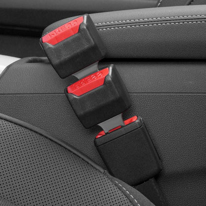 Set of Two Black Seat Belt Clips in Plastic and Metal, About 3 by 1.5 by 0.75 Inches Each