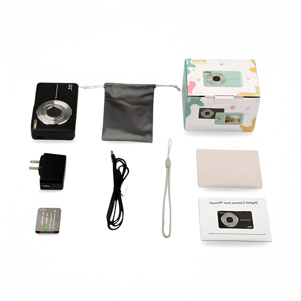 Pocket Digital Camera with 1080p Video Recording and 32GB Memory Card for Travel Photography