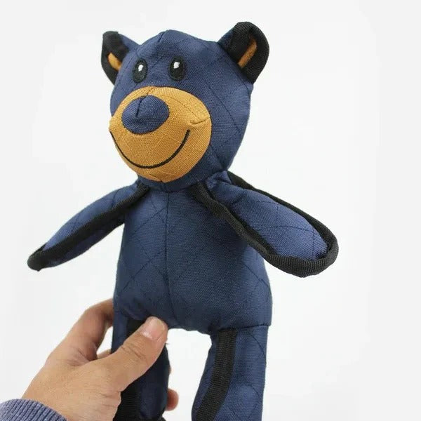 Bear Dog Toy with Squeaker and Reinforced Nylon Rubber, 8x10 Inches