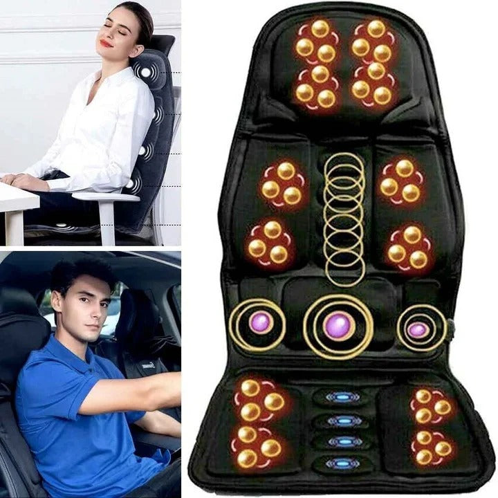 Vibrating Seat Pad with Heat Function and Memory Foam for Cars and Home