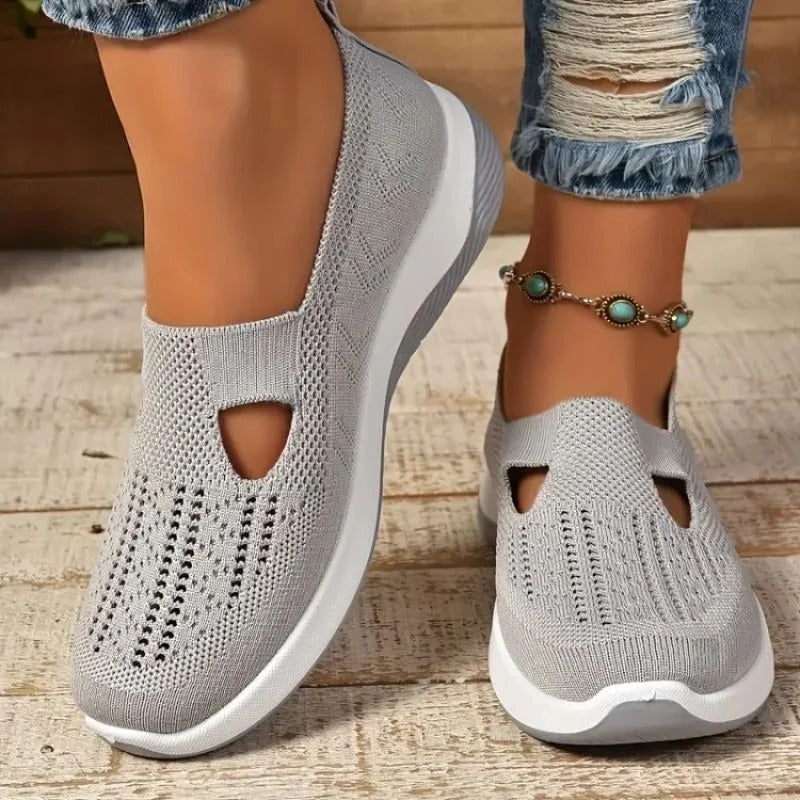 Womens Mesh Sneakers with Cushioned Insole and Shock Absorbing Sole