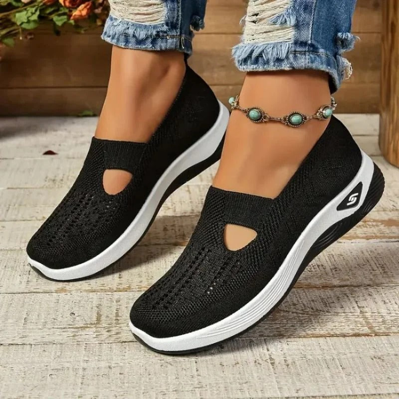 Womens Mesh Sneakers with Cushioned Insole and Shock Absorbing Sole