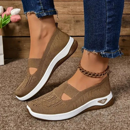 Womens Mesh Sneakers with Cushioned Insole and Shock Absorbing Sole