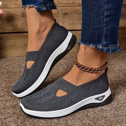 Womens Mesh Sneakers with Cushioned Insole and Shock Absorbing Sole