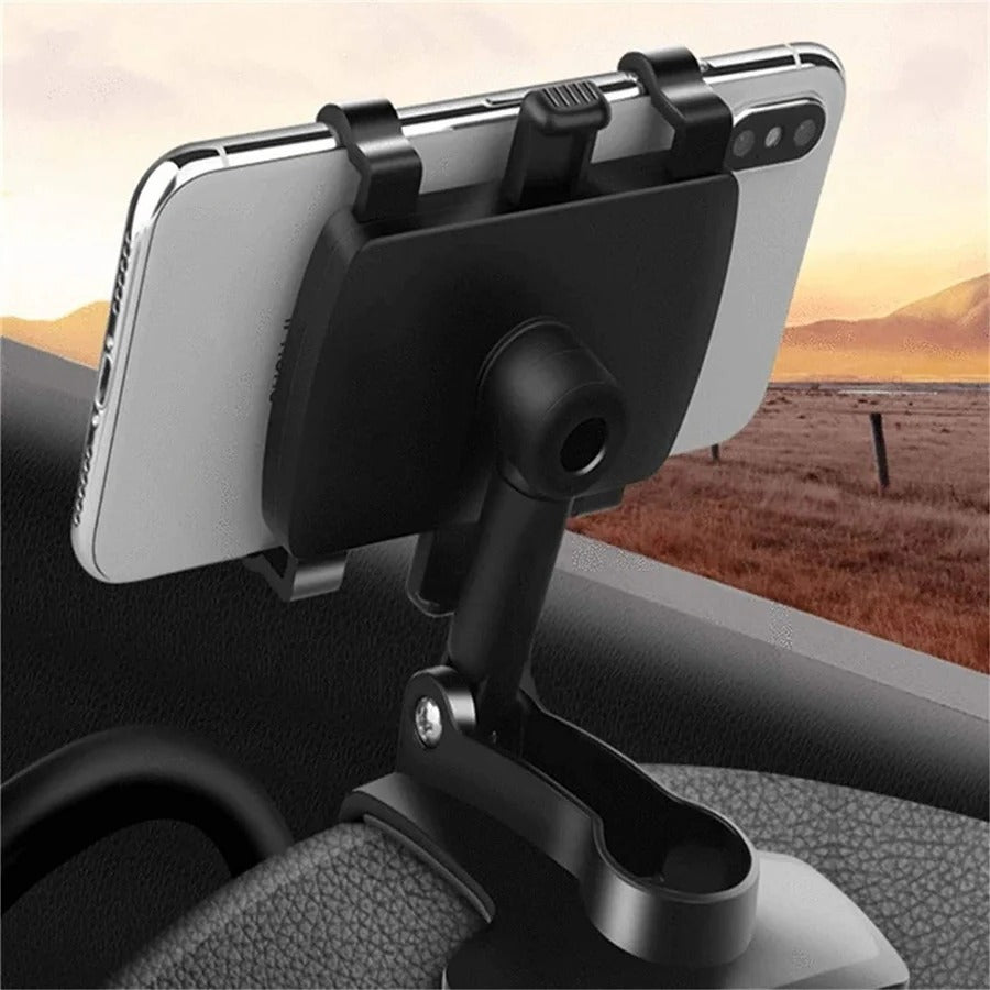 Car Phone Holder with 360-Degree Rotation and Dashboard Mount