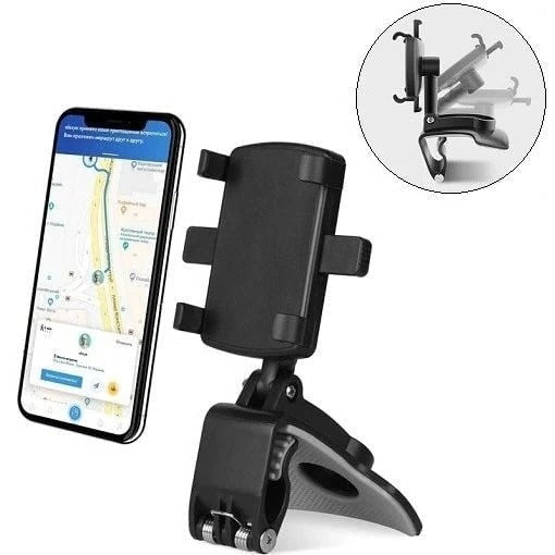 Car Phone Holder with 360-Degree Rotation and Dashboard Mount