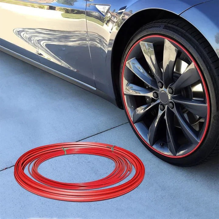 Wheel Rim Protective Strip with Adhesive Backing and Booster, 8 Meter Roll