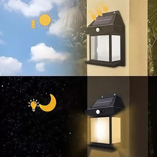 Solar Motion Sensor Light with Warm White LED and Weatherproof Housing
