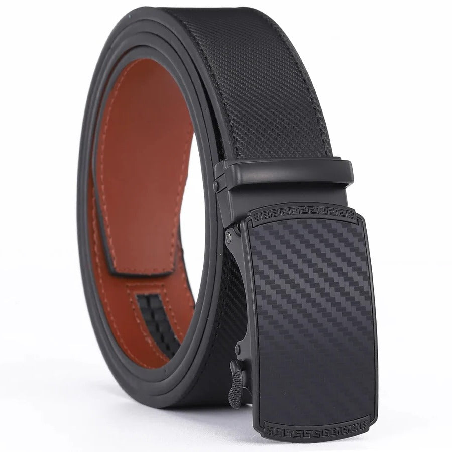 Ratchet Adjustment Leather Belt with Quarter Inch Precision and Quick Release Lever